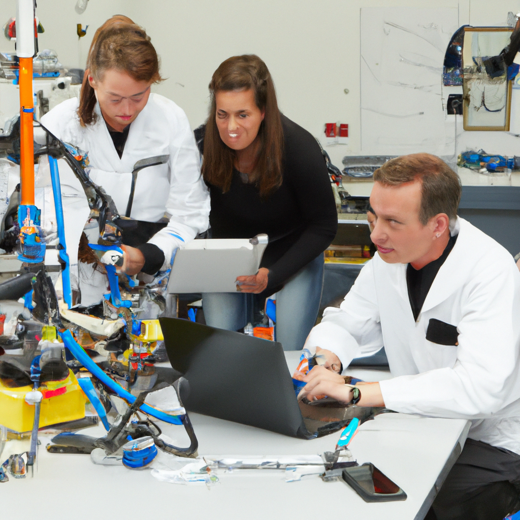 Team di scienziati che lavorano su energia rinnovabile